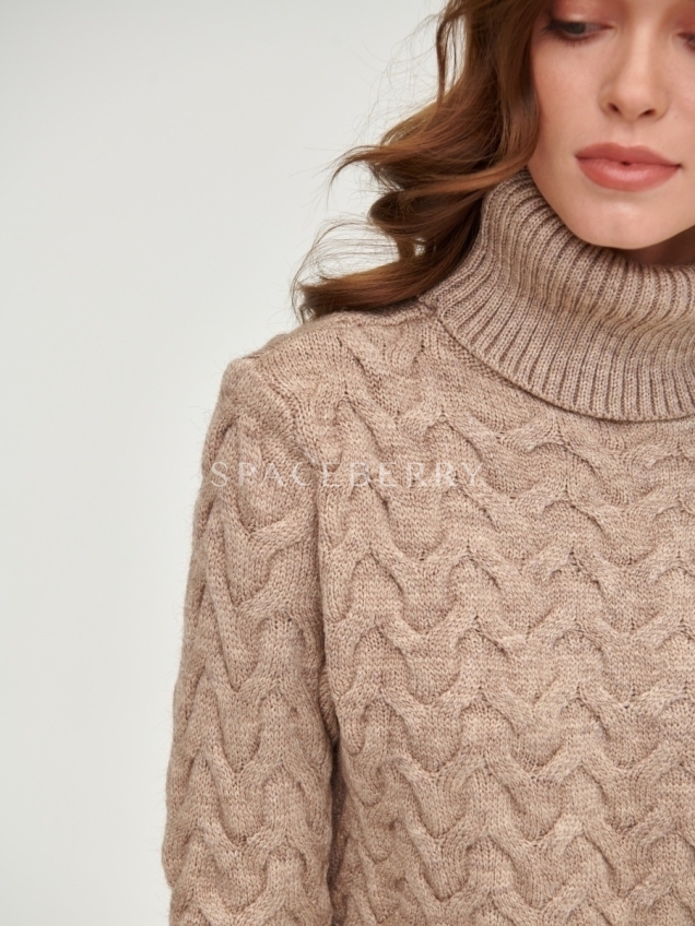 Женское теплое вечернее вязаное платье